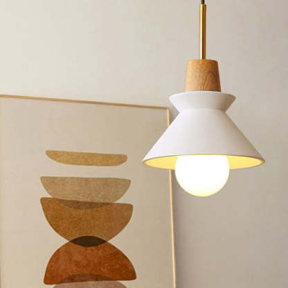 Nordic Macaron Wood Cement Pendant Light