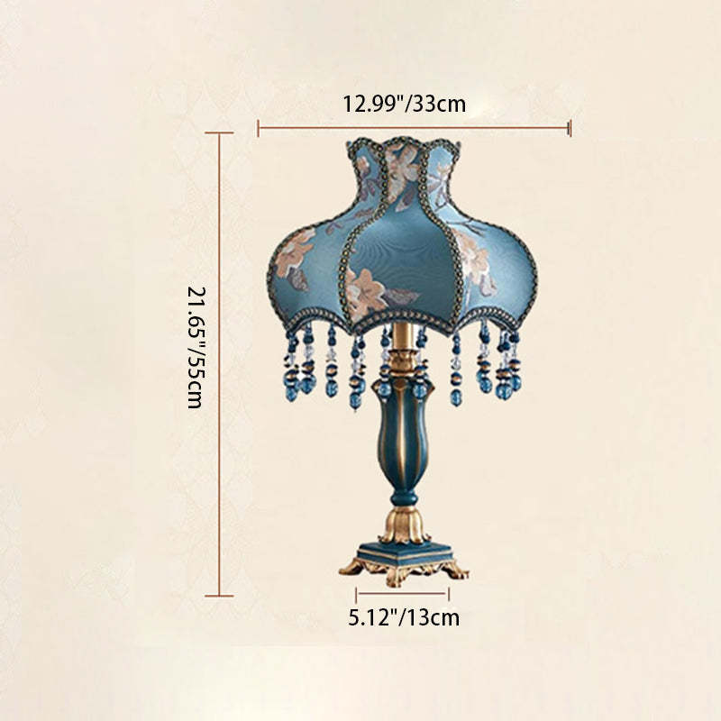 European Court Resin Fabric Table Lamp — Black / 220V-240V For UK/AU