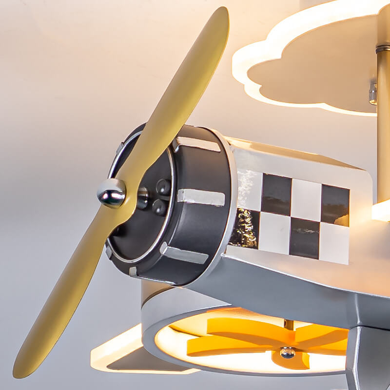 Cartoon Airplane Iron Acrylic LED Kids Ceiling Light