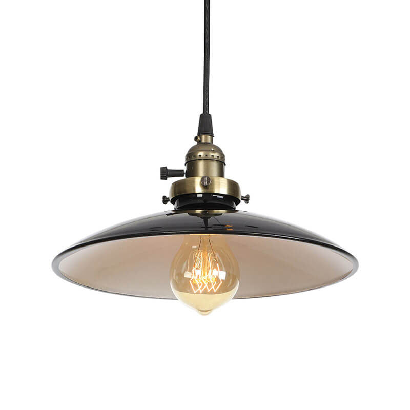 Industrial Iron Multicolor Bowl Pendant Light — B / White / 220V-240V For UK/AU