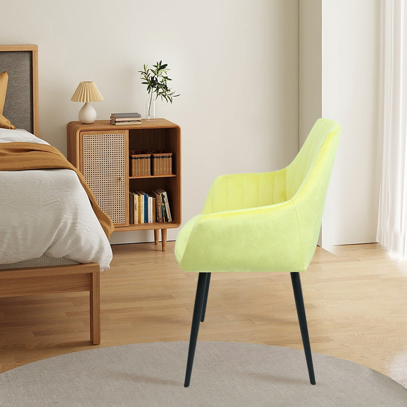 Minimalist Iron Velvet Dining Armchair