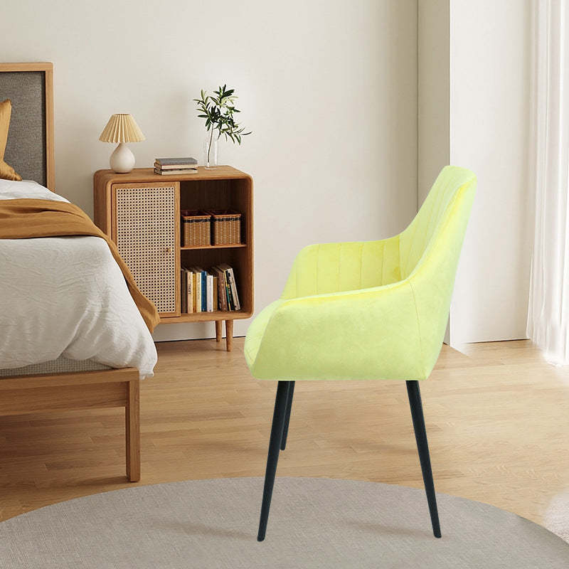 Minimalist Iron Velvet Dining Armchair