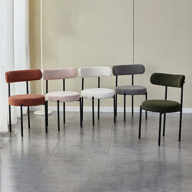 Nordic Round Fabric Metal Dining Chair