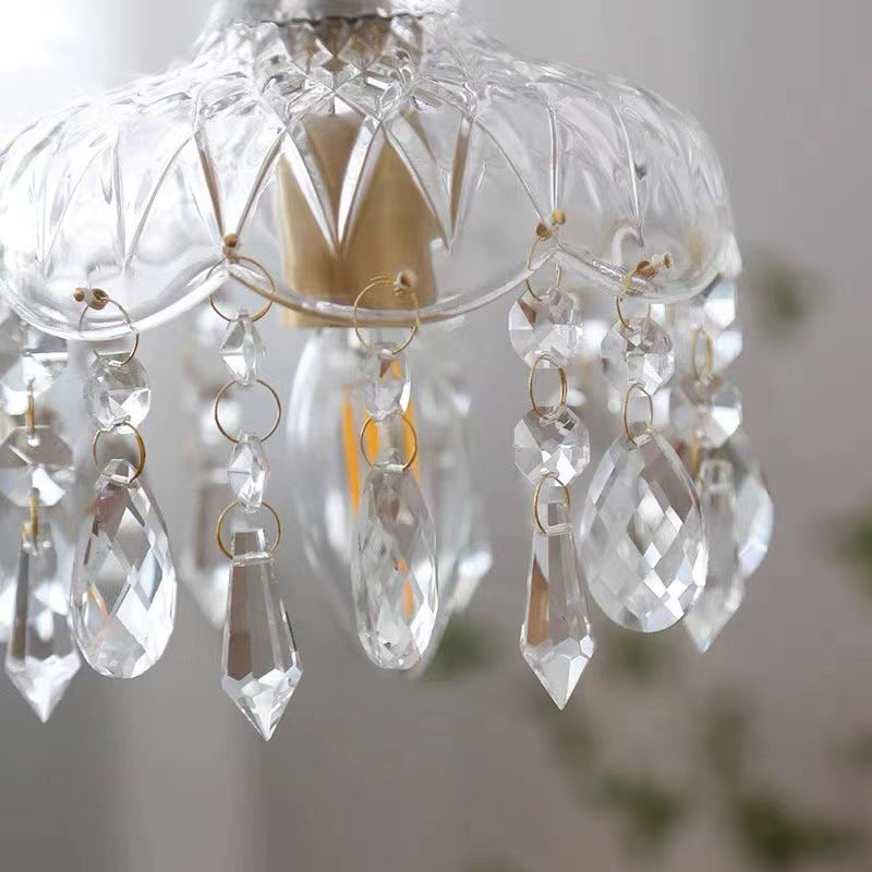 Vintage Decorative Floral Crystal Pendant Light