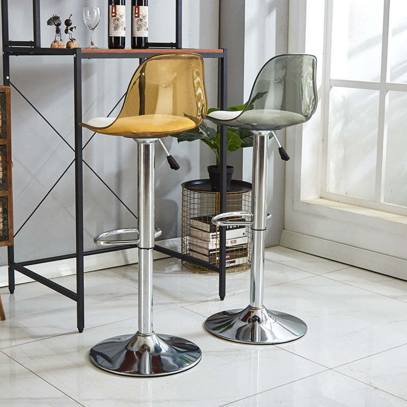 Minimalist Cylinder Base Metal PET Bar Stool