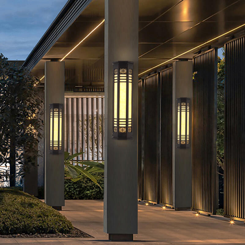 Modern Stainless Steel Faux Outdoor Wall Sconce — Warm Light (3000K) / 110V-120V For US/CA