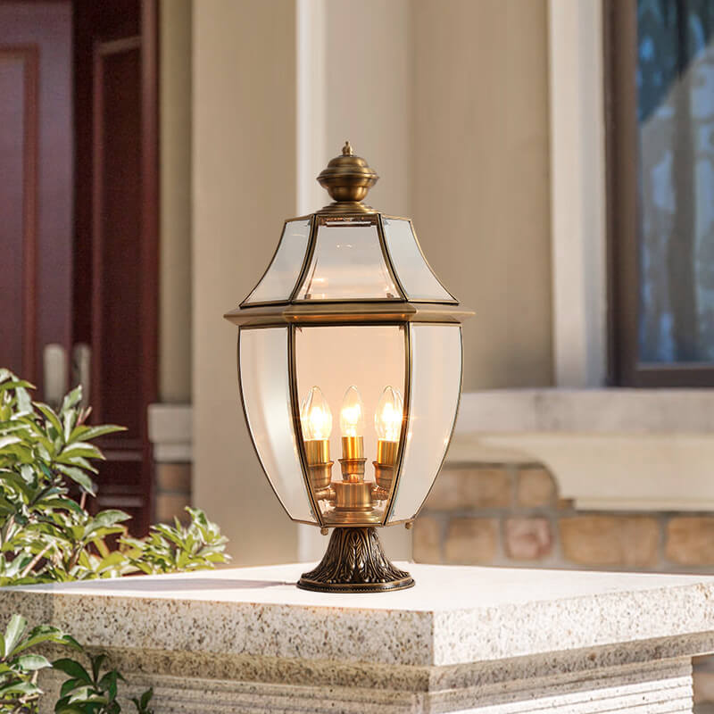 Luxury lantern clear landscape lighting in glass — Small (12"H / 220V-240V (UK/AU)