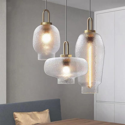 Nordic Luxe Oval Clear Glass Pendant Light