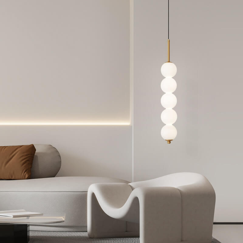 Lighom spherical strip brass pendant lighting for living room — Matte Black / 3-Light / 220V-240V (UK/AU)