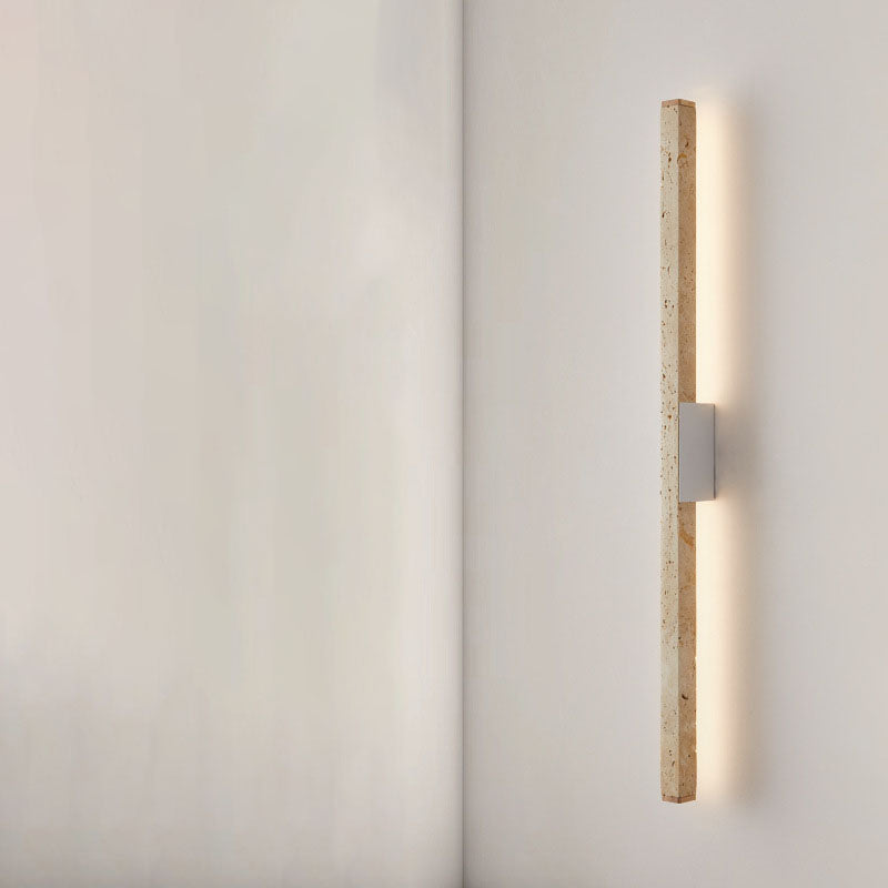Japanese Wabi-Sabi Yellow Travertine Long Wall