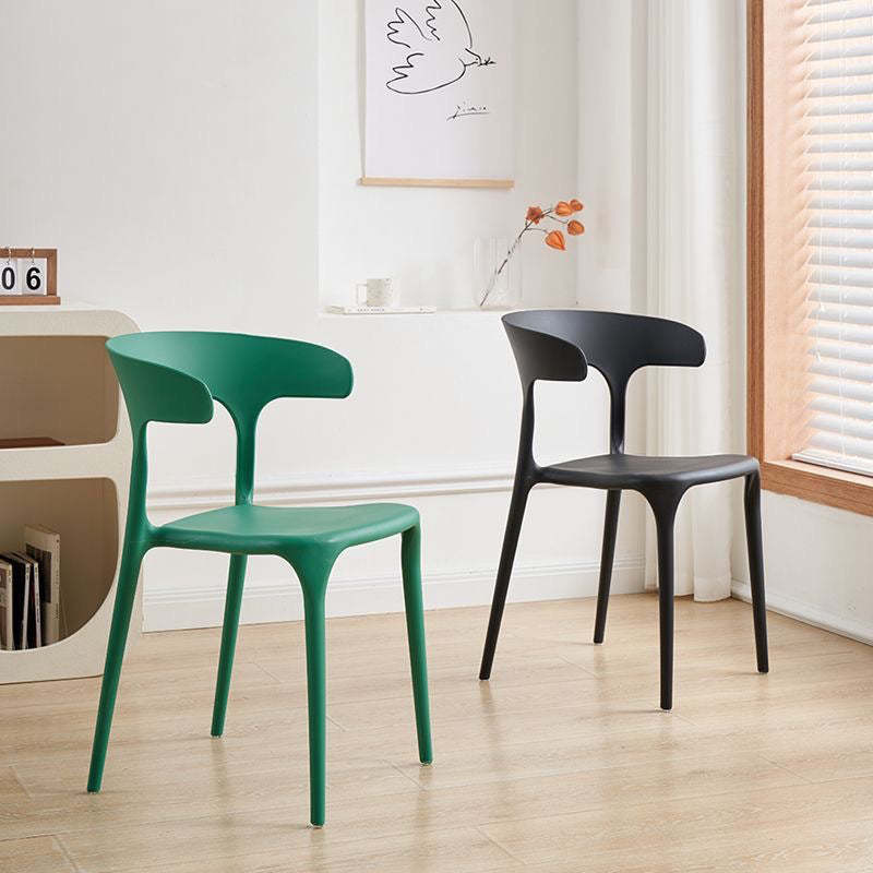 Minimalist Cow Corner Plastic Dining Chair — Blue