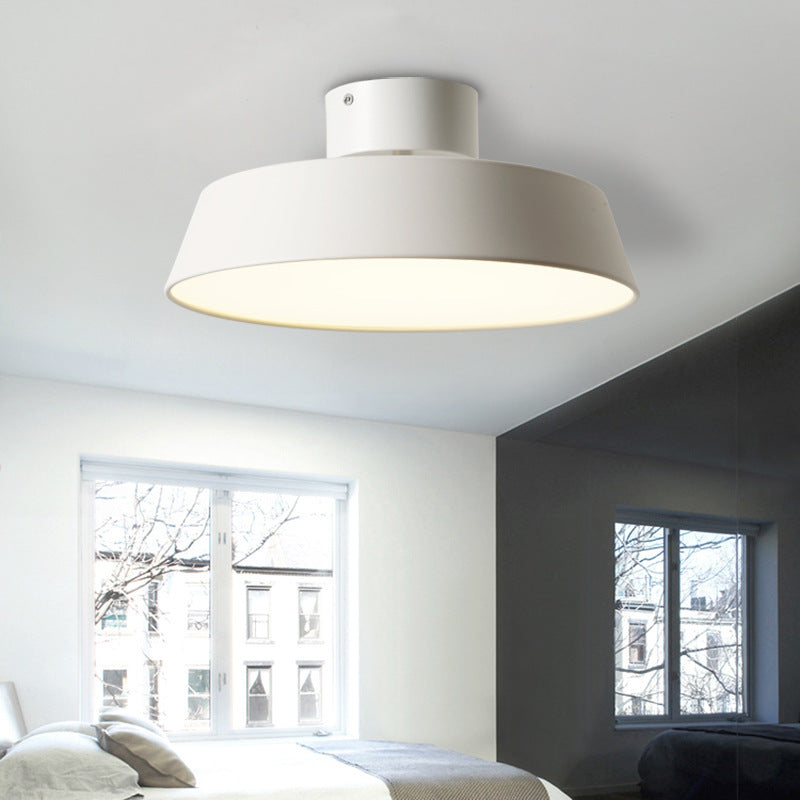 Nordic Minimalist Round Pot Iron LED Flush Mount Light