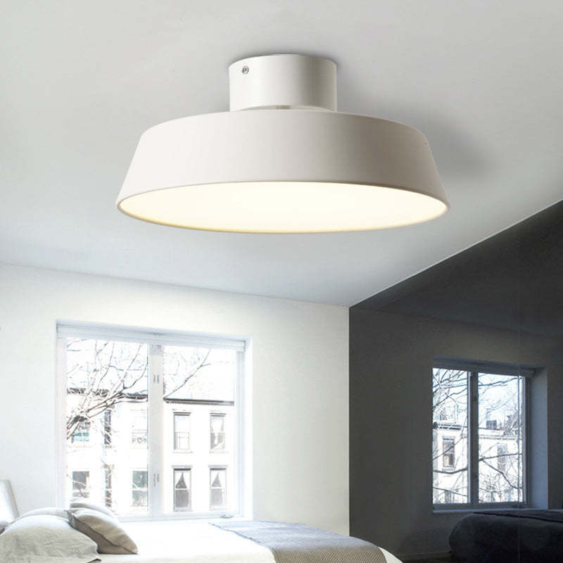 Nordic Minimalist Round Pot Iron LED Flush Mount Light — Warm Light(3000K) / 110V-120V For US/CA