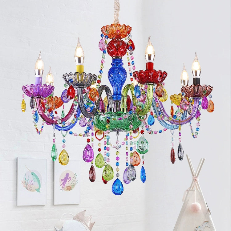 Modern Luxe Crown Iron Glass Crystal Chandelier — 6 Lights / 110V-120V For US/CA