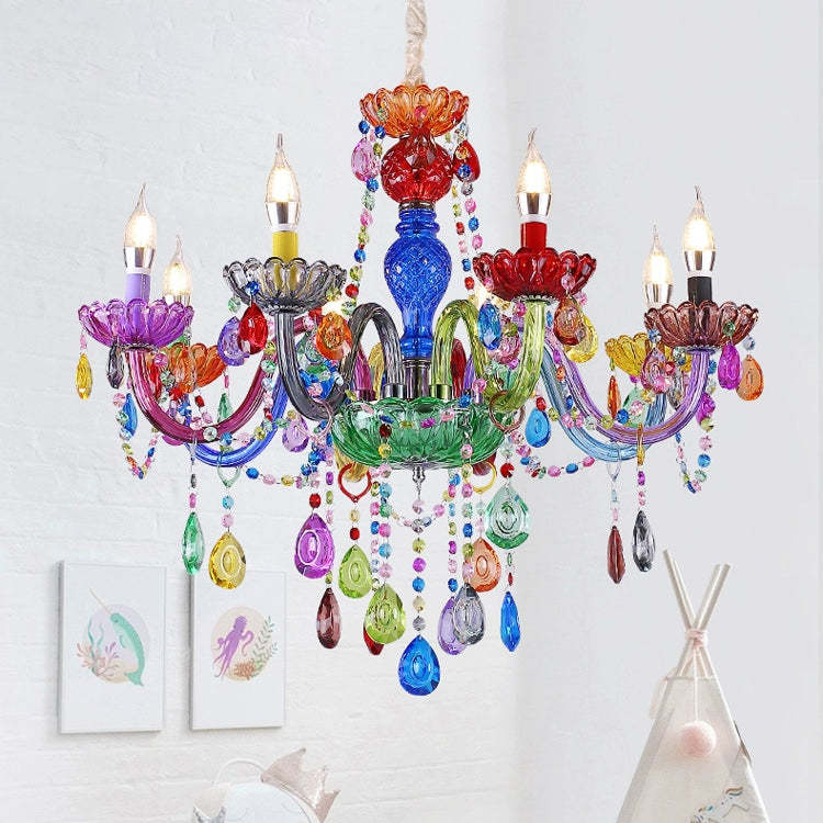 Modern Luxe Crown Iron Glass Crystal Chandelier — 6 Lights / 110V-120V For US/CA
