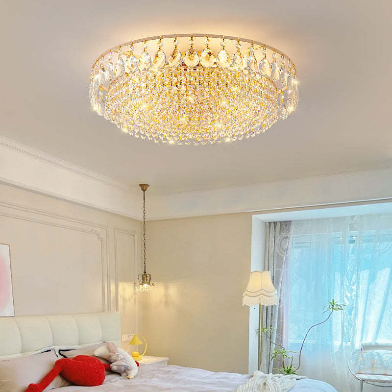 Modern Circle Iron Crystal 4/6/8/10-Light Flush Mount — 220V-240V For UK/AU