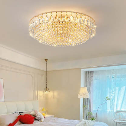 Modern Circle Iron Crystal 4/6/8/10-Light Flush Mount — 220V-240V For UK/AU