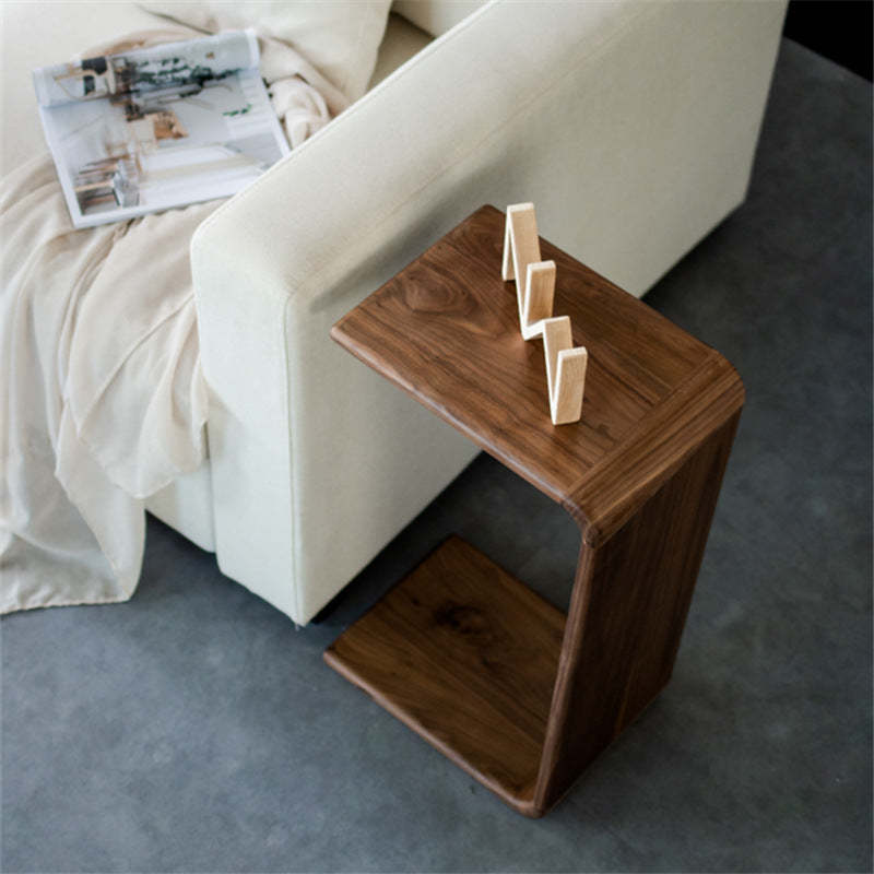 Nordic C-Shaped Walnut End Table — Walnut
