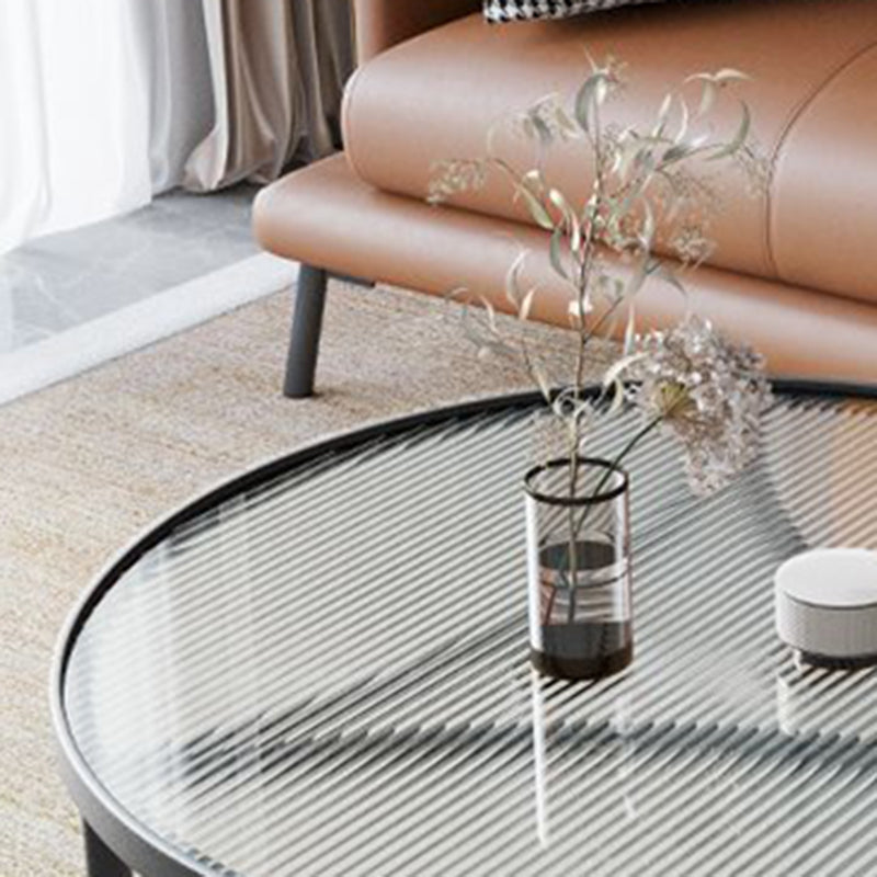 Nordic Round Glass Iron 3-Leg Coffee Table