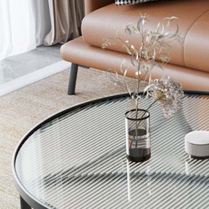 Nordic Round Glass Iron 3-Leg Coffee Table
