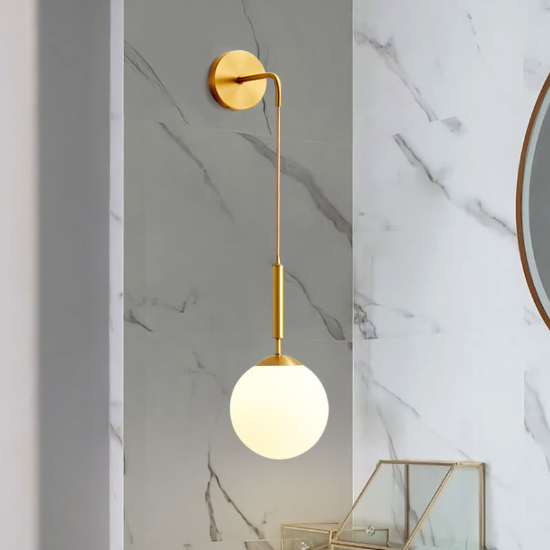 Nordic Minimalist Copper Glass Ball Sconce