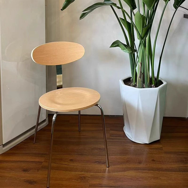 Nordic Wood Steel Round Dining Chair