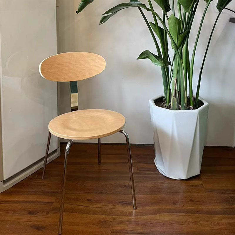 Nordic Wood Steel Round Dining Chair
