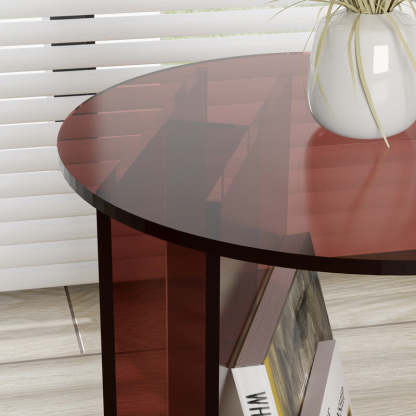 Nordic Curved Acrylic Storage End Table