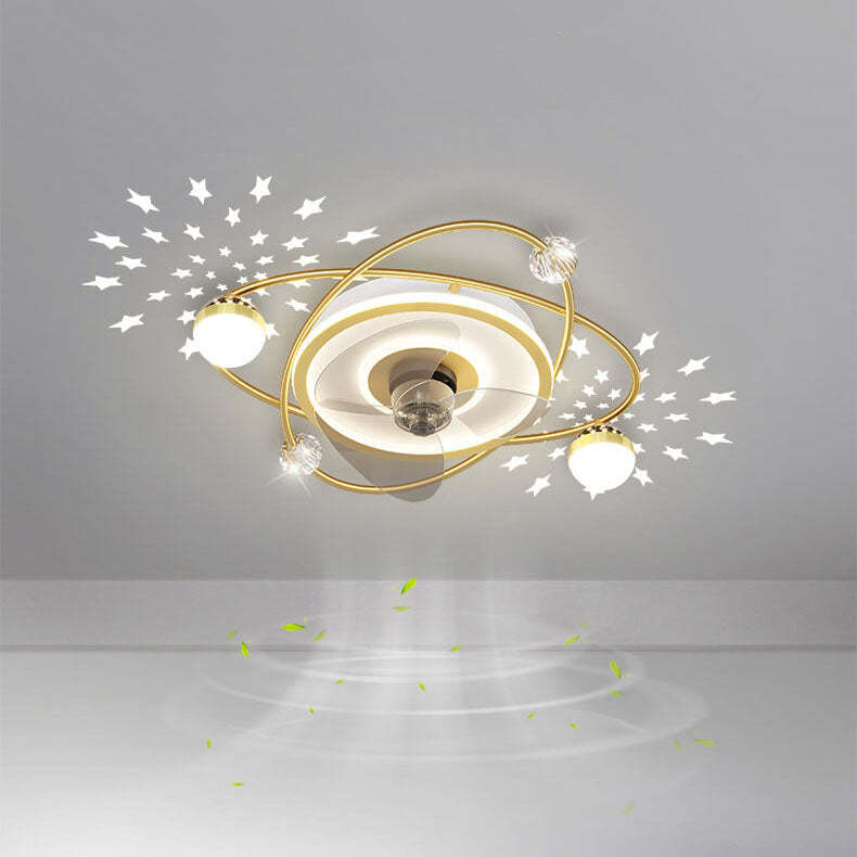 Modern Light Ring Flush Mount Ceiling Fan Light