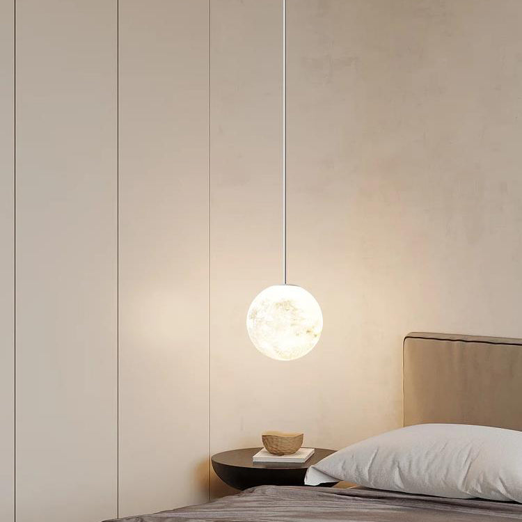Minimalist Astronaut Moon Iron Resin LED Pendant Light