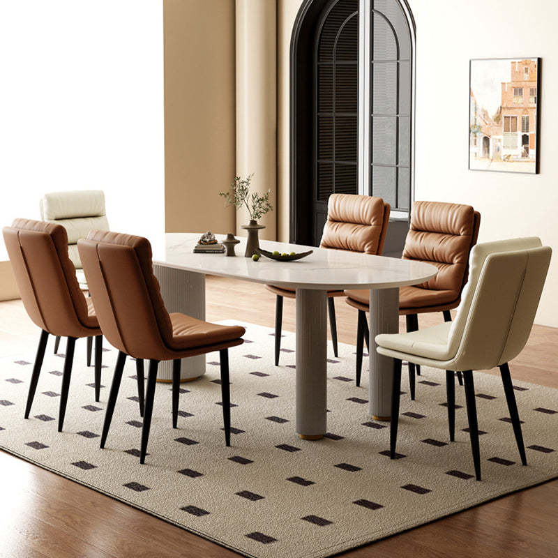 Minimalist Leather Steel Dining Chair