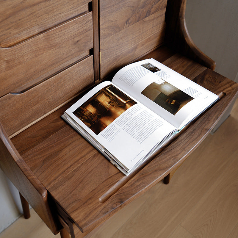 Chinese Wood 5-Drawer Nightstand
