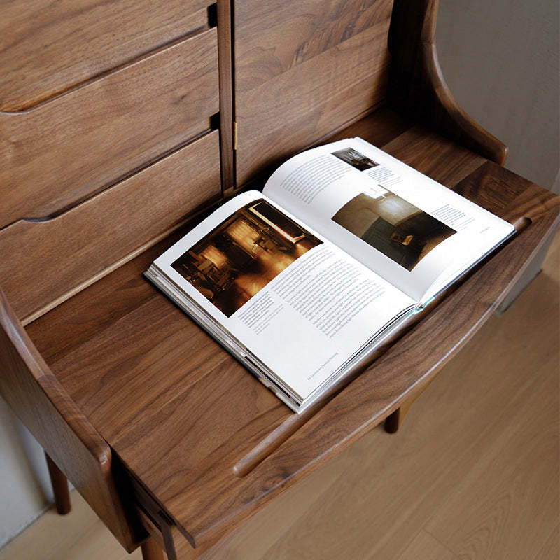 Chinese Wood 5-Drawer Nightstand