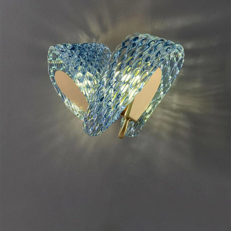 Modern Luxury Blue Floral Glass Sconce