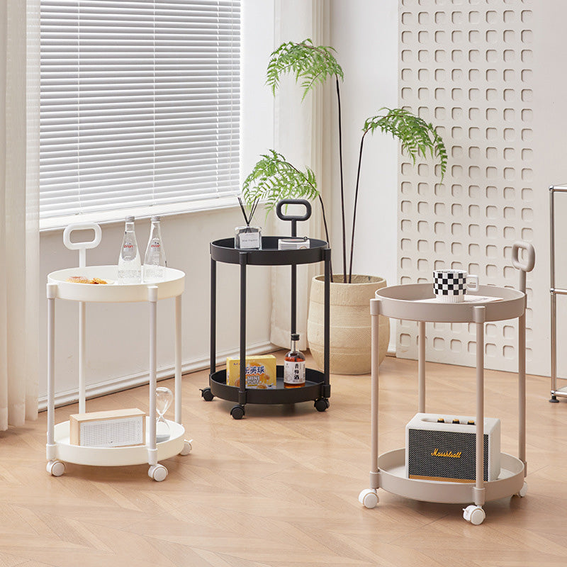 Minimalist Rotating 2-Tier Plastic Coffee Table