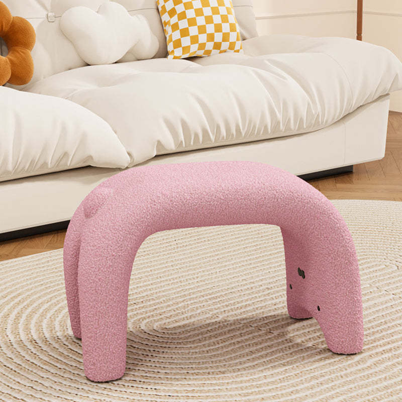 Curved Faux Fur Cat Vanity Stool