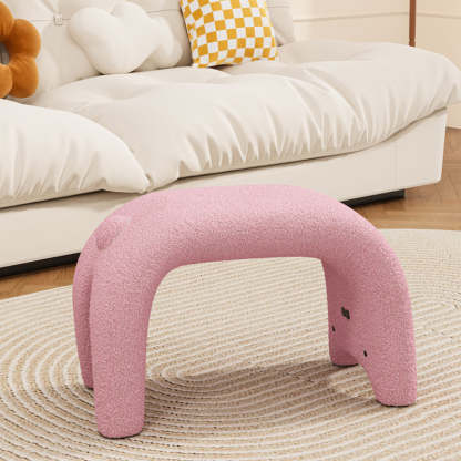 Curved Faux Fur Cat Vanity Stool