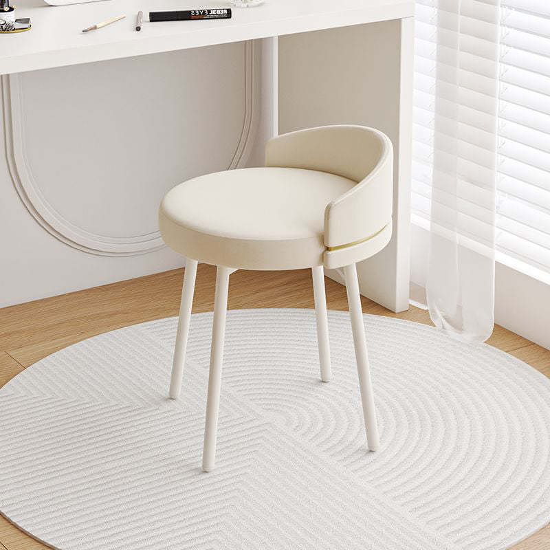 Minimalist Round Leather Iron Vanity Stool