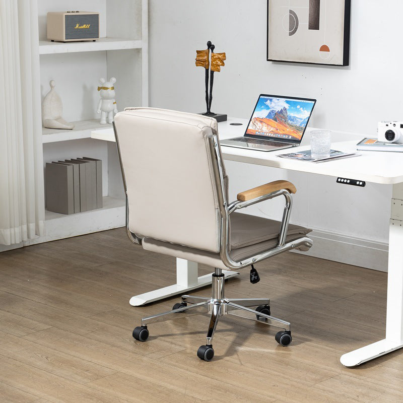 Minimalist PU Leather Steel Desk Chair