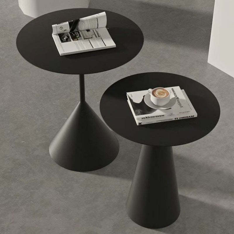 Minimalist Cone Base Iron Coffee Table — B / Black