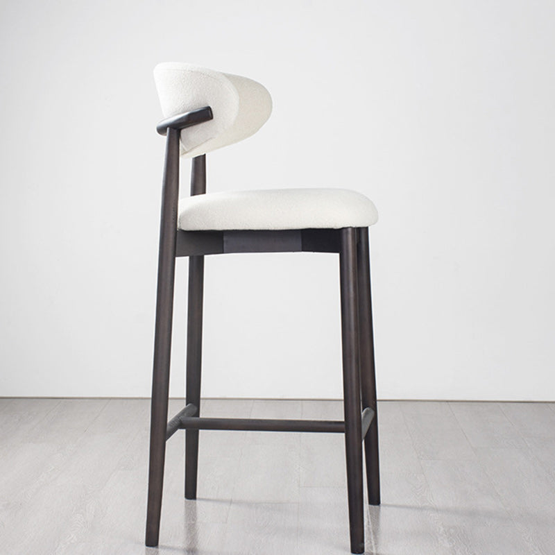 Minimalist Upholstered Velvet Wood Bar Stool