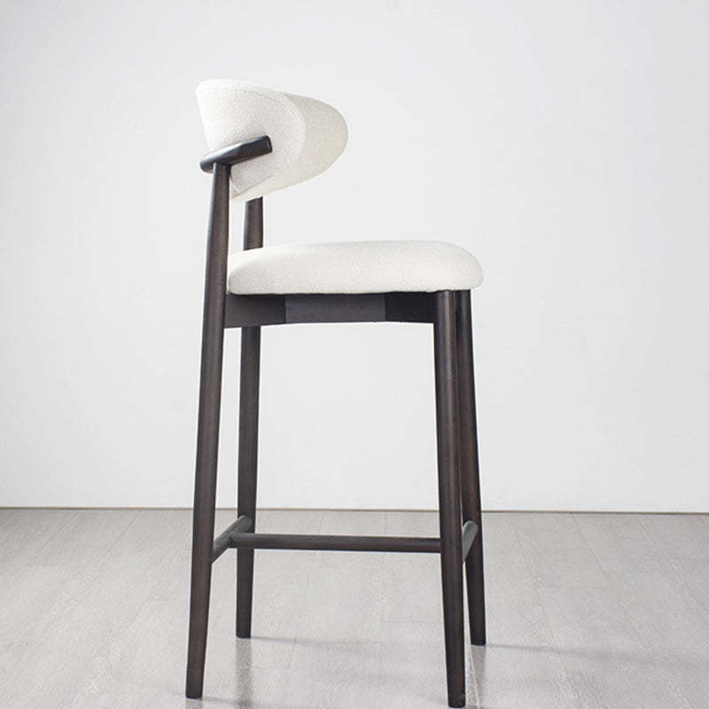 Minimalist Upholstered Velvet Wood Bar Stool