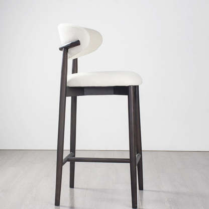 Minimalist Upholstered Velvet Wood Bar Stool