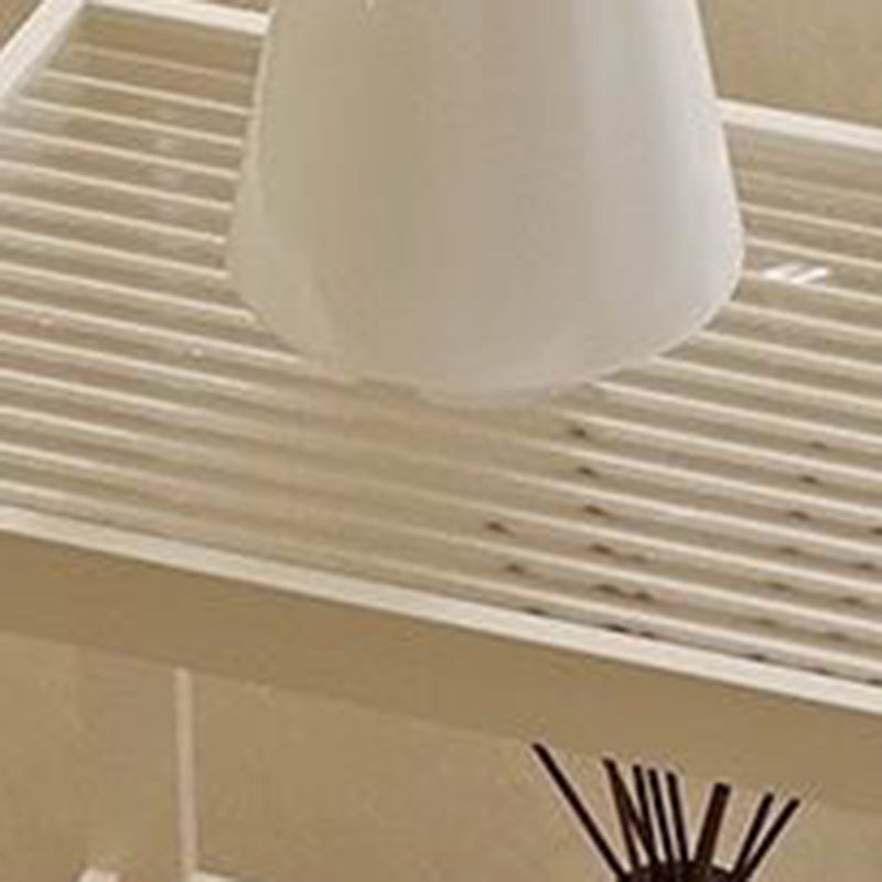 Minimalist Stripe Glass Iron Side Table
