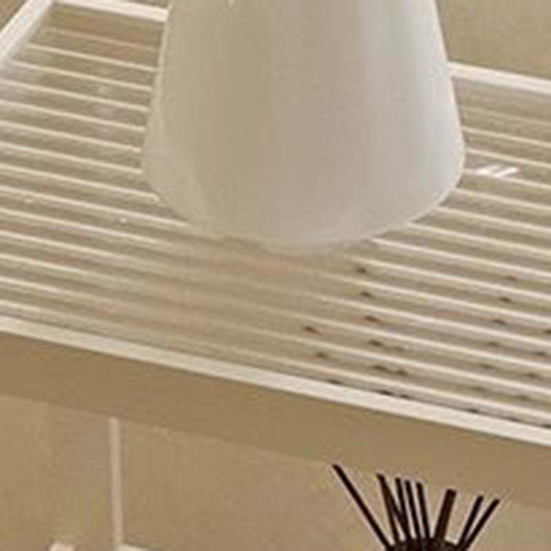 Minimalist Stripe Glass Iron Side Table