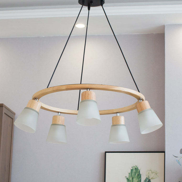Nordic Minimalist Solid Wood Bird Chandelier