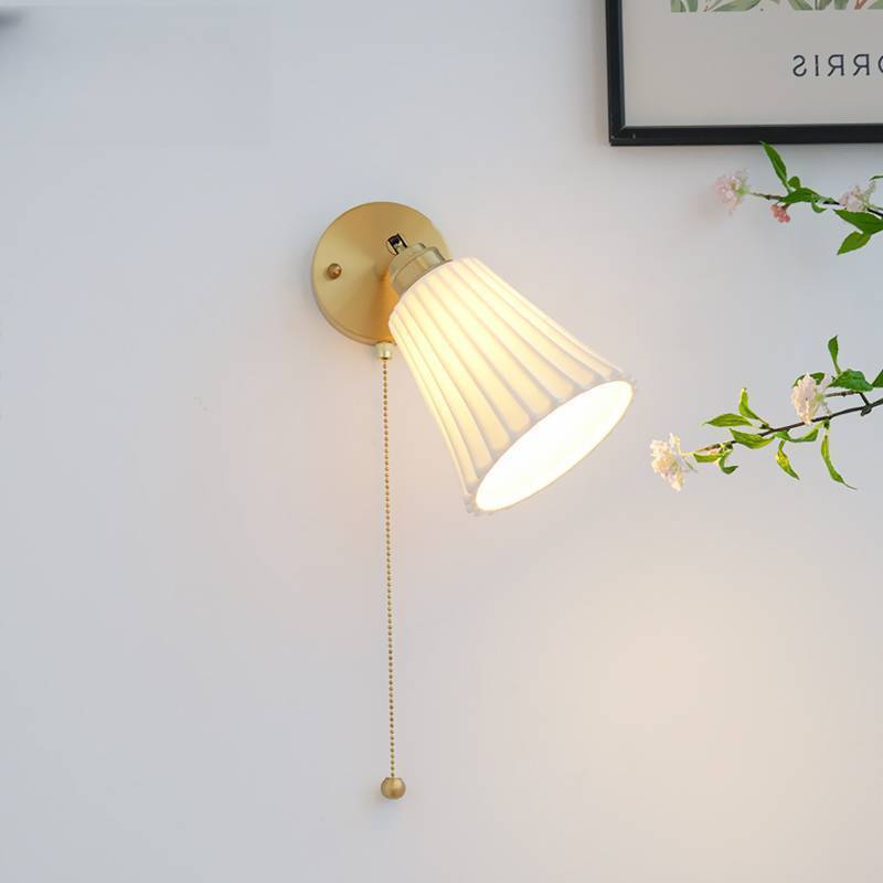 Modern Minimal Brass Ceramic Wall Sconce