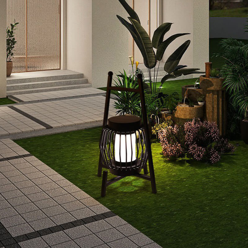 Solar Modern Cage Outdoor Landscape Light