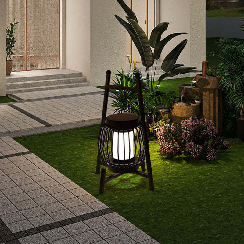 Solar Modern Cage Outdoor Landscape Light