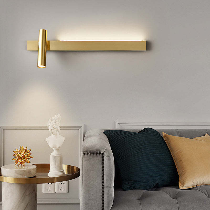 Modern Luxury Rectangle Copper LED Sconce — Small - Left / Black - 110V-120V For US/CA / Neutral Light (4000K)